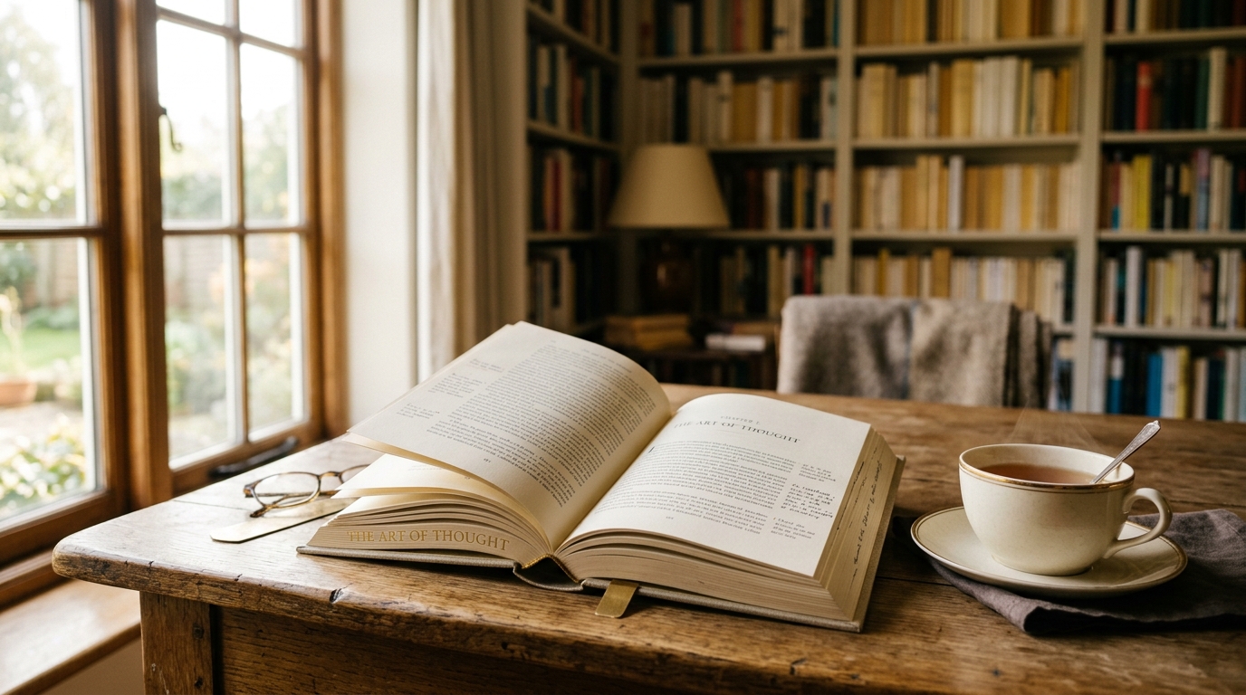 Buku terbuka dengan cahaya pagi